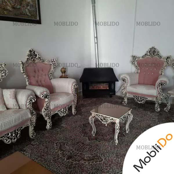 مبلمان ۹ نفره استیل چوب راش