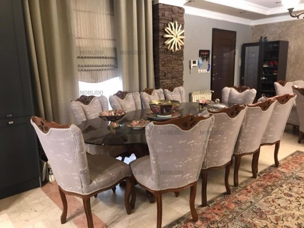 مبلمان هفت نفره با میز نهارخوری هشت نفره