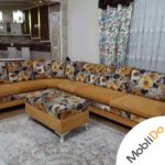 مبل راحتی ال همراه با میز ناهارخوری در حد نو زیبا
