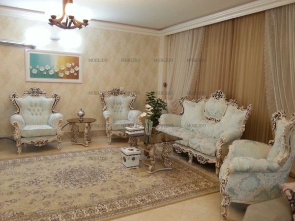 مبل استیل ۹ نفره همراه با کاور