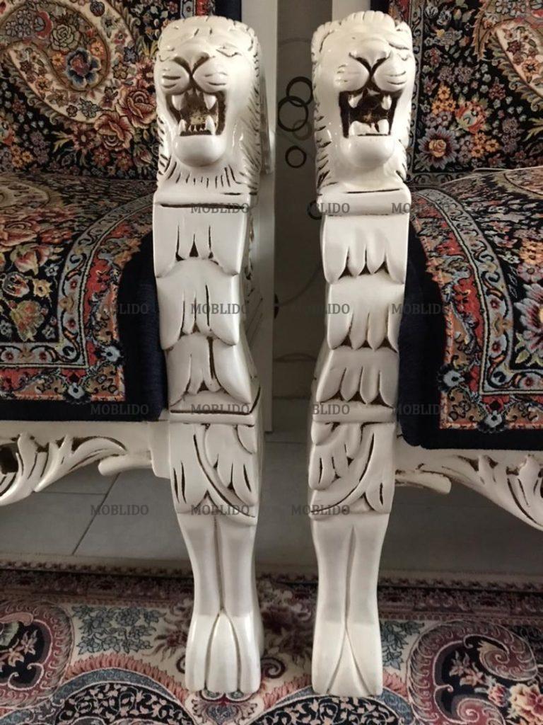 مبل قالی کرمان تمام چوب گردو