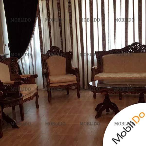 مبلمان نه نفره سلطنتی چوب همراه با میز زیبا