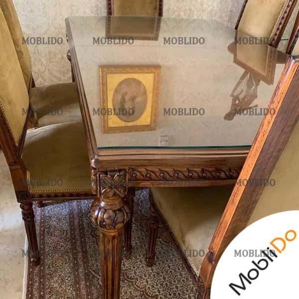 میز ناهار خوری ۶ نفره چوب گردو زیبا