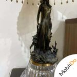 آباژور شیک با پایه مجسمه و کریستال چک