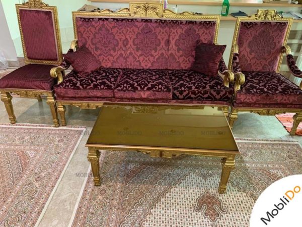 سرویس مبلمان کلاسیک شرکتی زیبا در حد نو