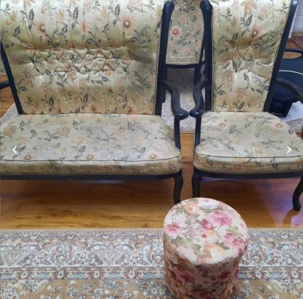 مبل ۸ نفره کلاسیک کرم رنگ به همراه ناهارخوری ۶ نفره ست