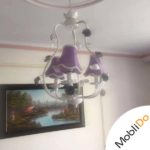 لوستر سه شاخه و آباژور زیبا