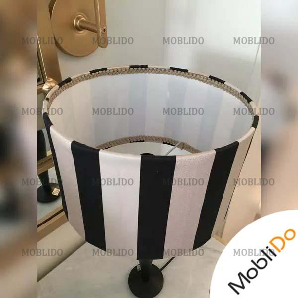 آباژور پایه چوب راش خراطی شده مدرن راه راه
