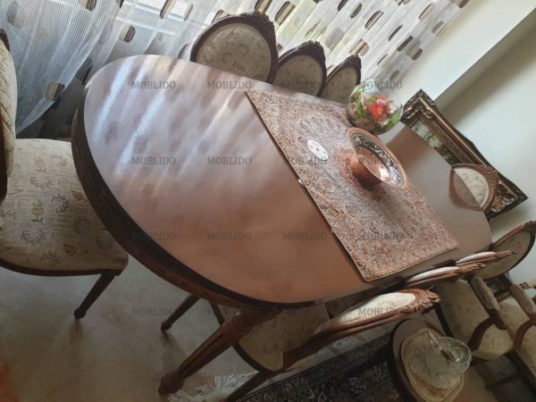 مبلمان استیل ۹ نفره همرا با میز نهار خوری ۸ نفره