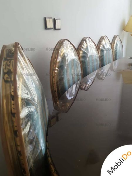 سرویس مبلمان ۹ نفره با نهارخوری ۱۲ نفره چوب گردو