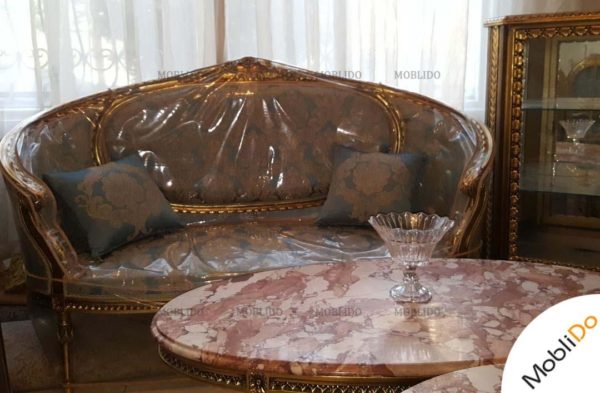 سرویس مبلمان ۹ نفره با نهارخوری ۱۲ نفره چوب گردو