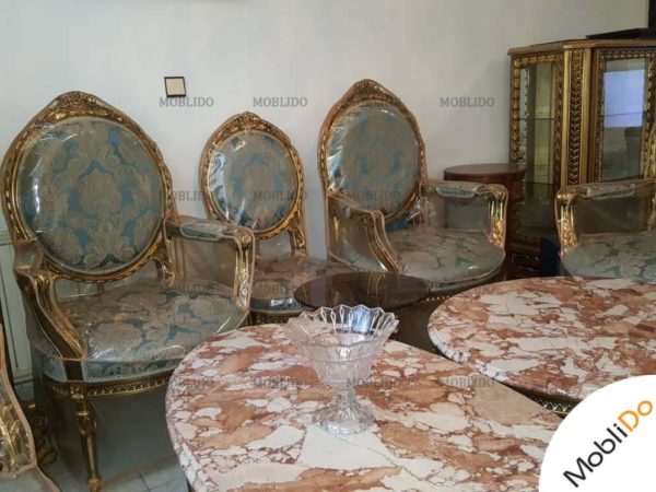 سرویس مبلمان ۹ نفره با نهارخوری ۱۲ نفره چوب گردو