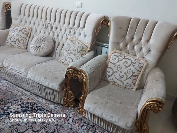 مبلمان هفت نفره و میزنهار خوری ۶نفره و میز جلو مبلی