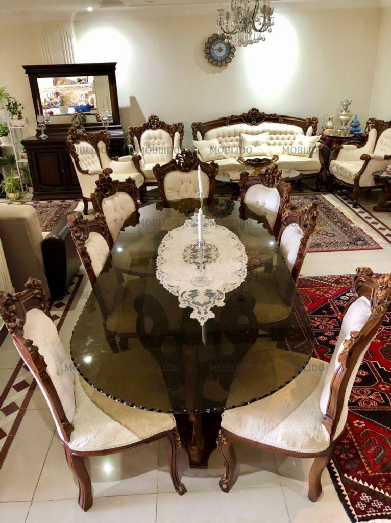 ست مبل استیل ۹ نفره و ناهارخوری
