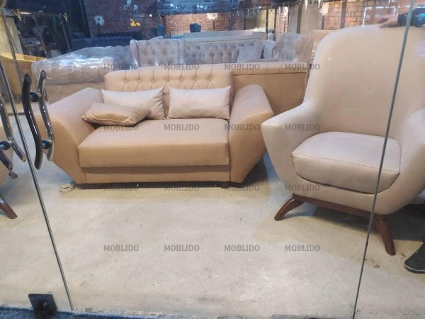 مبل ۷ نفره پارچه و پایه ها نو(تعویض شده)