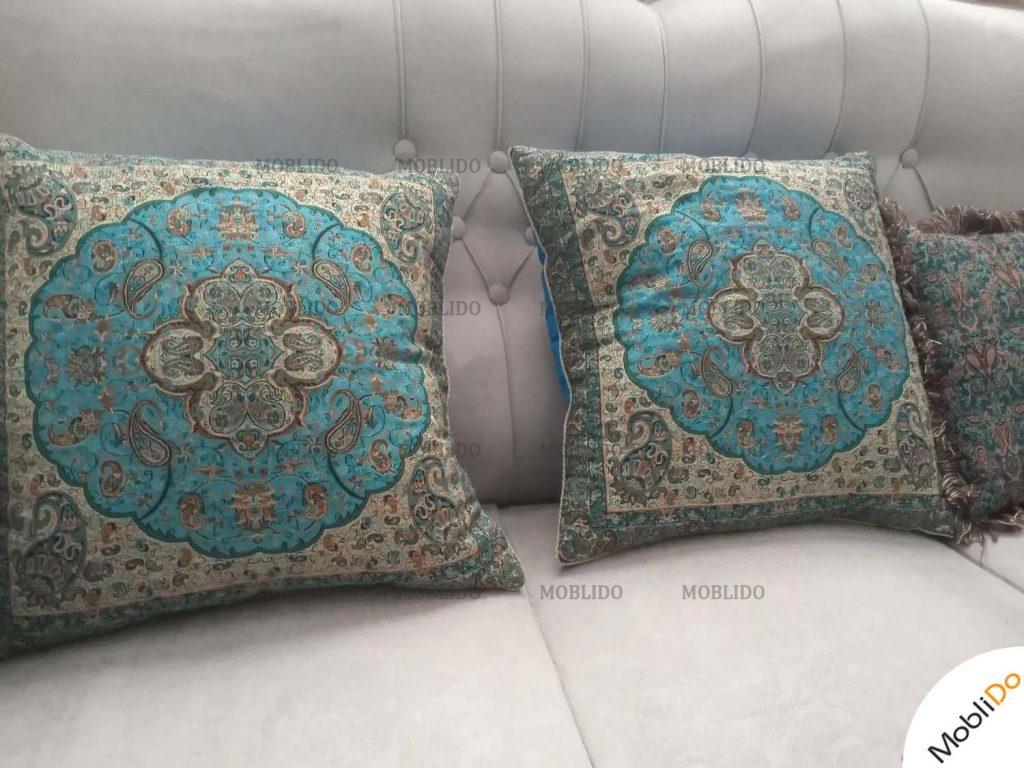 کوسن سنتی ابی و سبز تمیز