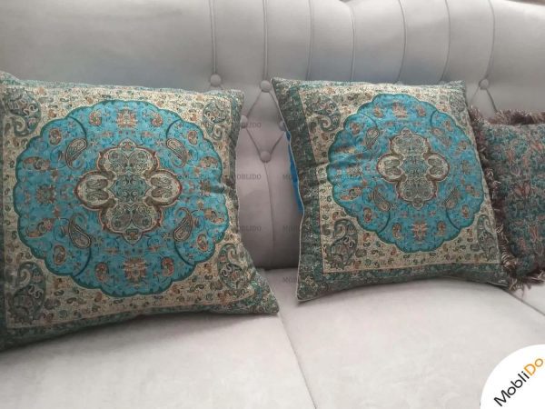کوسن سنتی ابی و سبز تمیز