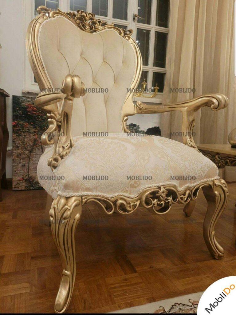مبل استیل نئوکلاسیک۷ نفره، میز ناهار خوری