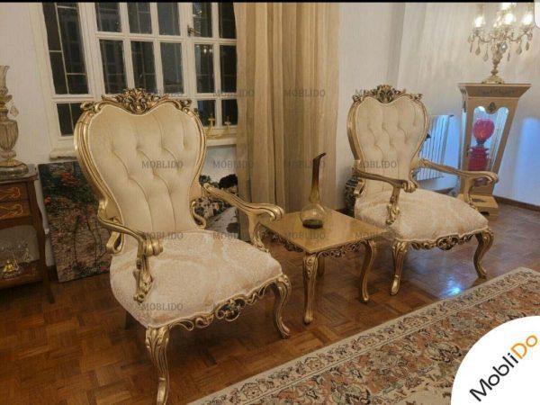 مبل استیل نئوکلاسیک۷ نفره، میز ناهار خوری