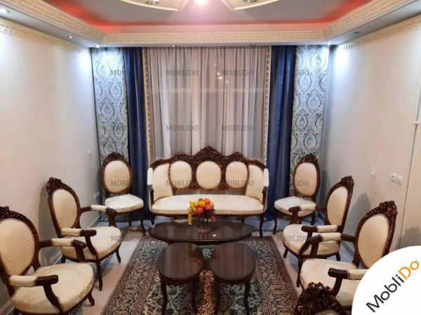 مبل و غذاخوری مدل فرانسوی کرم