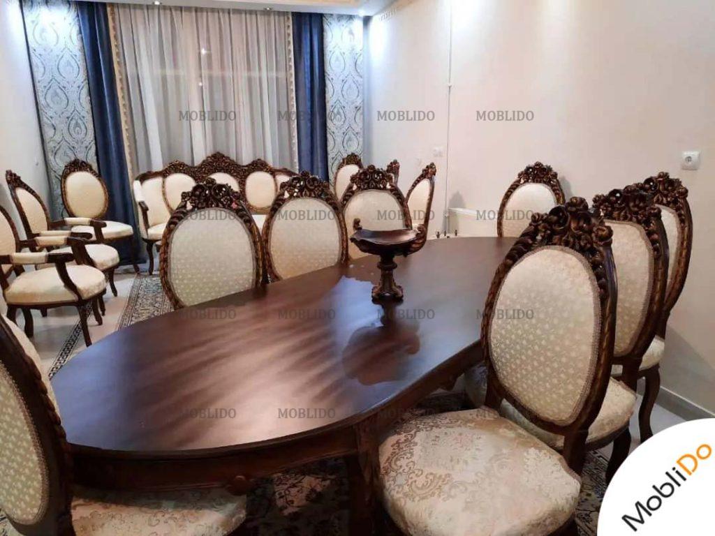 مبل و غذاخوری مدل فرانسوی کرم