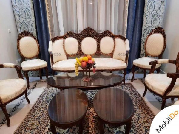 مبل و غذاخوری مدل فرانسوی کرم
