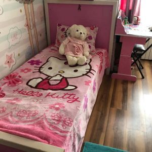 تخت خواب یک نفره صورتی دخترانه و شیک