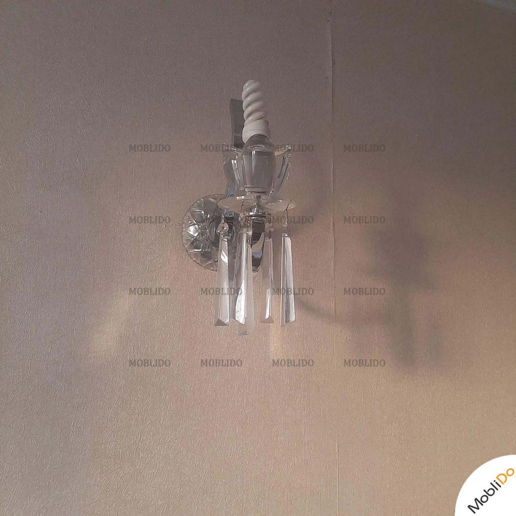 لوستر کریستال با بدنه استیل