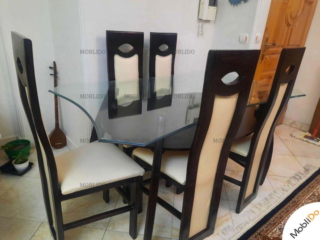 میز و صندلی ناهار خوری شیشه ای