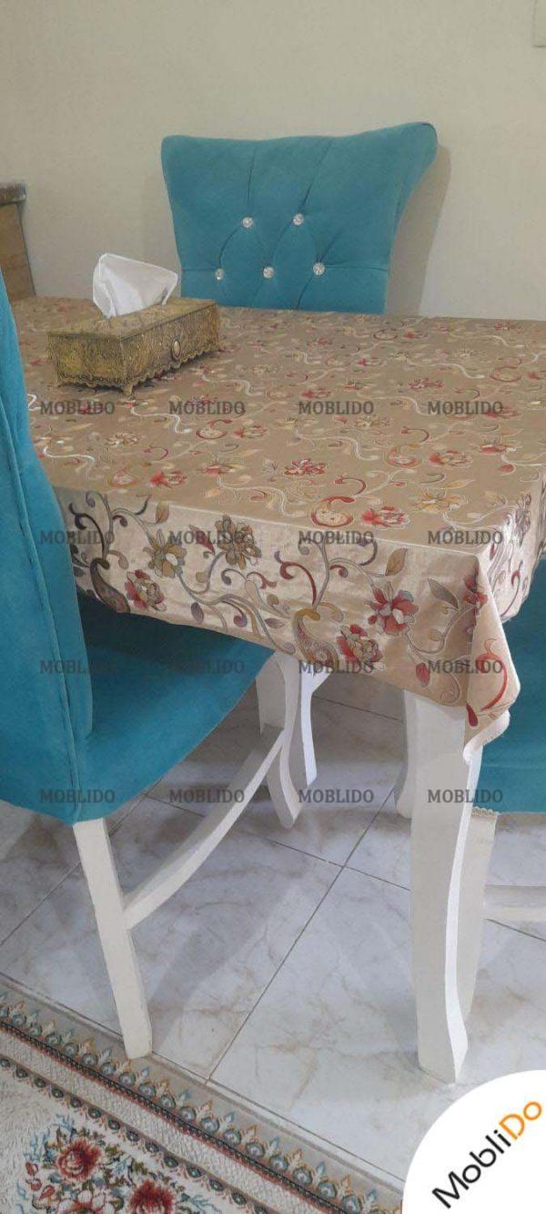 میز و صندلی نهار خوری ۴ نفره آبی