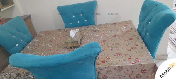 میز و صندلی نهار خوری ۴ نفره آبی
