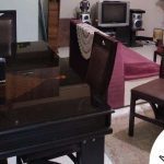 میز و صندلی ناهار خوری عسلی مشکی