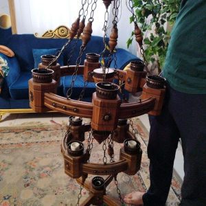 لوستر طرح چوبی خاص و زیبا