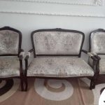 مبل  استیل کلاسیک با پارچه سفید سبک