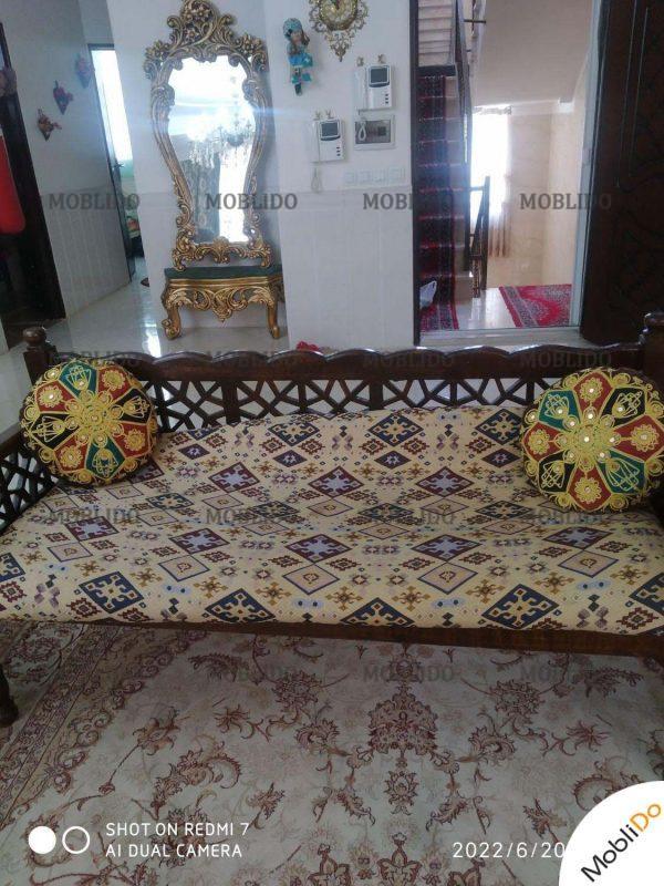 مبل تمام چوب پنج نفره چوب روسی