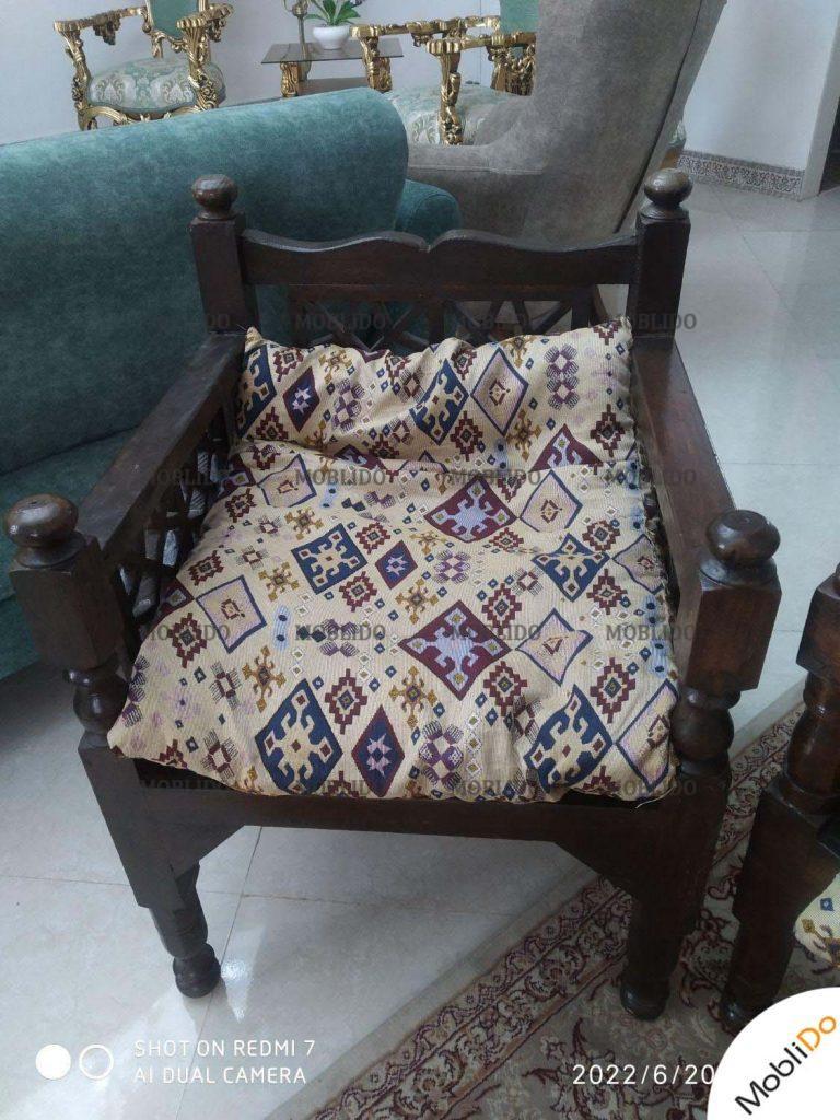 مبل تمام چوب پنج نفره چوب روسی