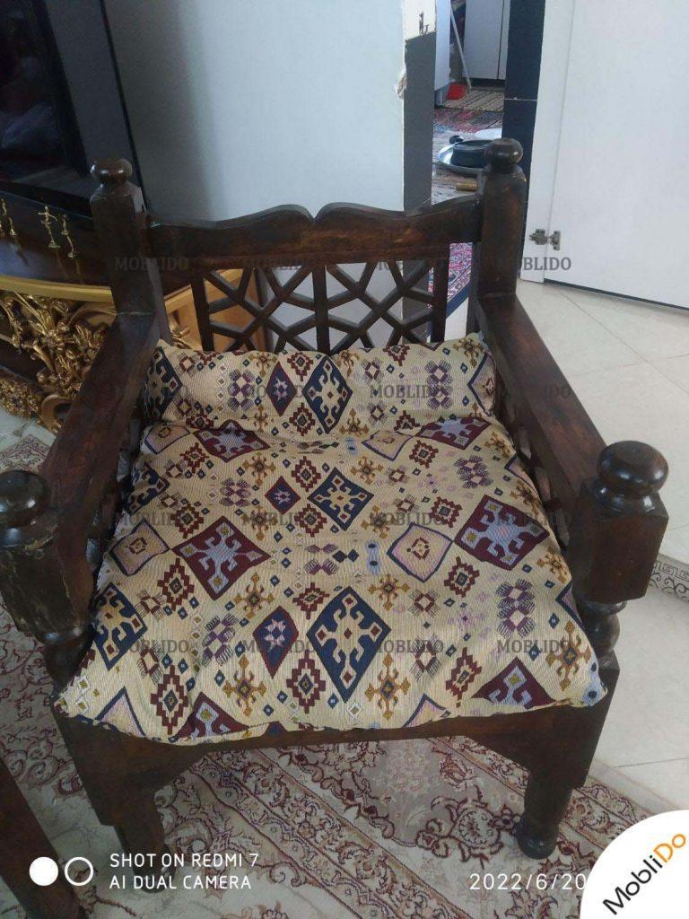 مبل تمام چوب پنج نفره چوب روسی