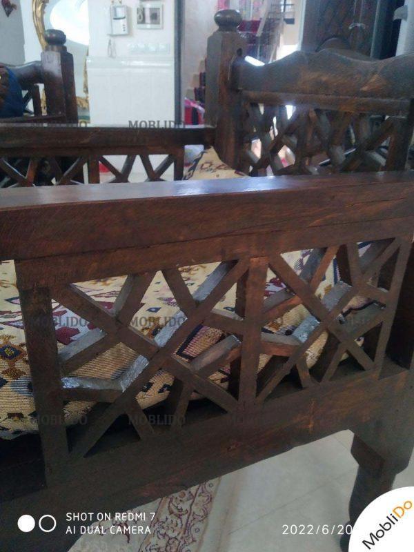 مبل تمام چوب پنج نفره چوب روسی