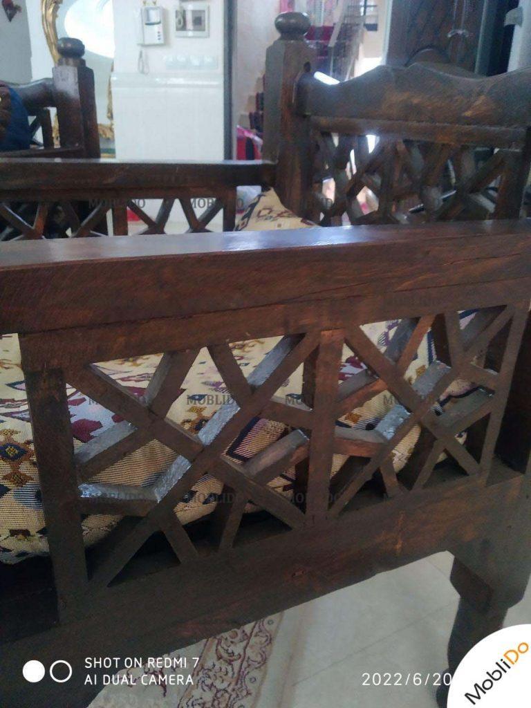 مبل تمام چوب پنج نفره چوب روسی