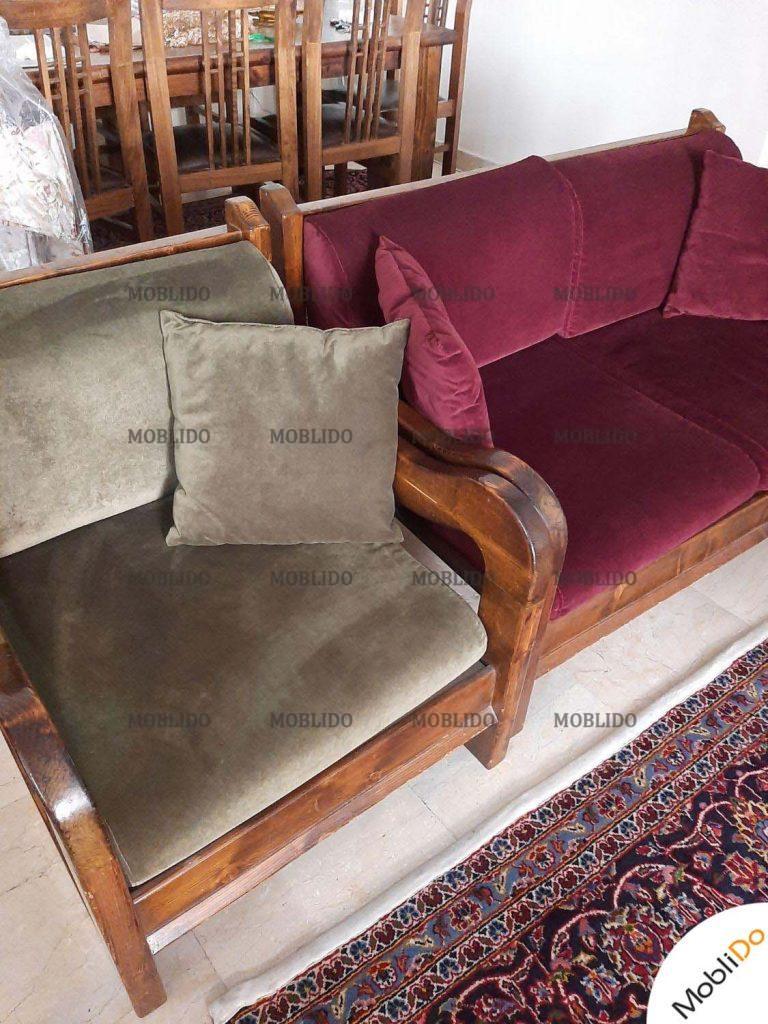 مبل چوبی ۸ نفره استیل راحتی مناسب برای ویلا