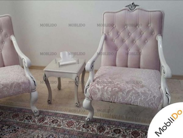 مبل جنس چوب راش و روکش مخمل ترک