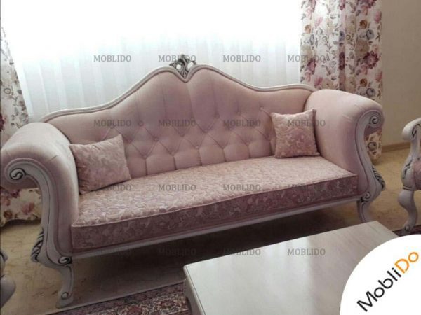 مبل جنس چوب راش و روکش مخمل ترک