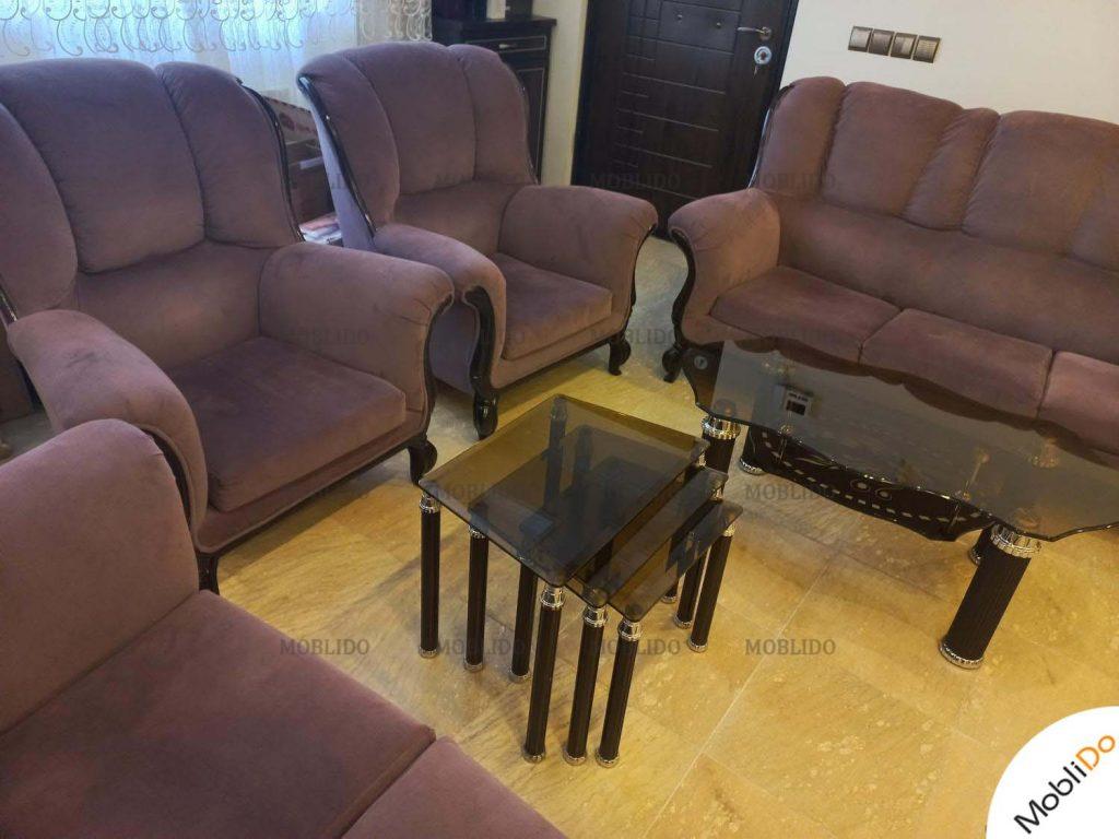 مبل راحتی ۷نفره با میز و ۳تاعسلی