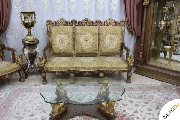 مبل استیل فرعونی تمام چوب راش