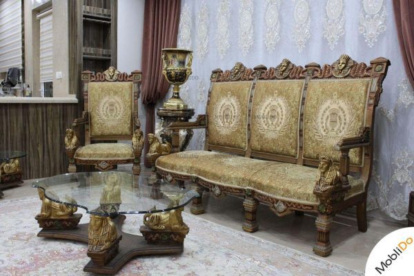 مبل استیل فرعونی تمام چوب راش