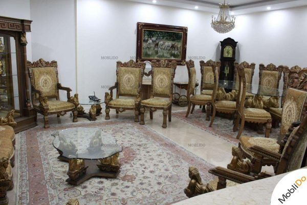 مبل استیل فرعونی تمام چوب راش