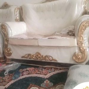 مبلمان استیل راحتی کرم زنگ سالمه سالم