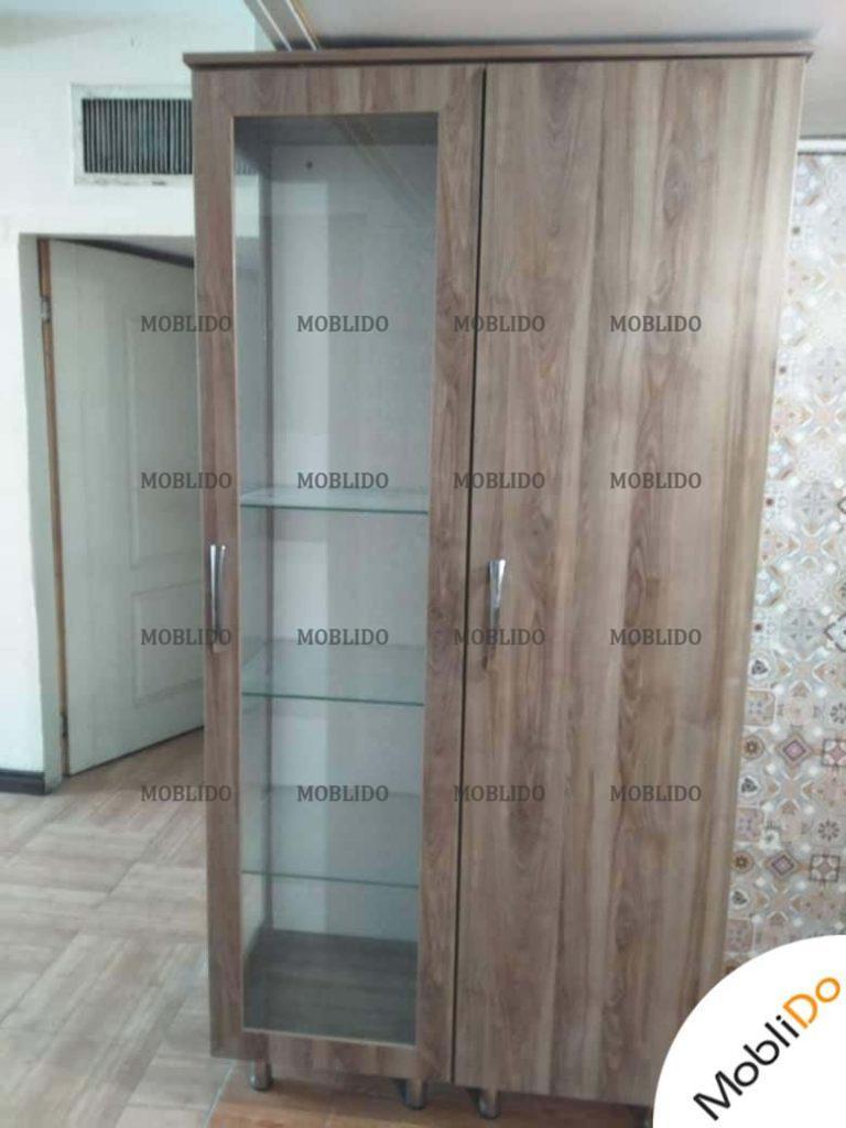 کمد mdf طبقه ای همراه ویترین