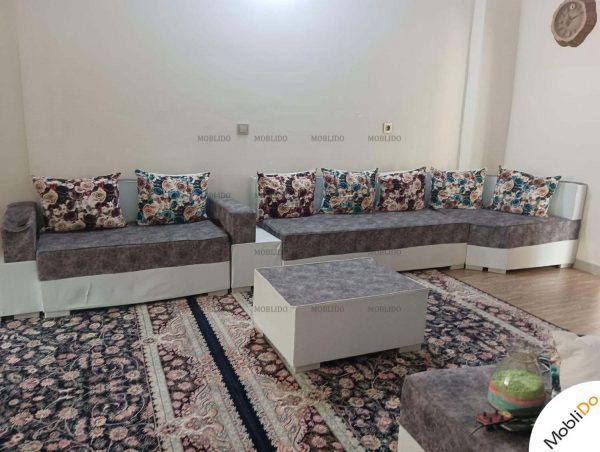 مبل ال با چوب سفید