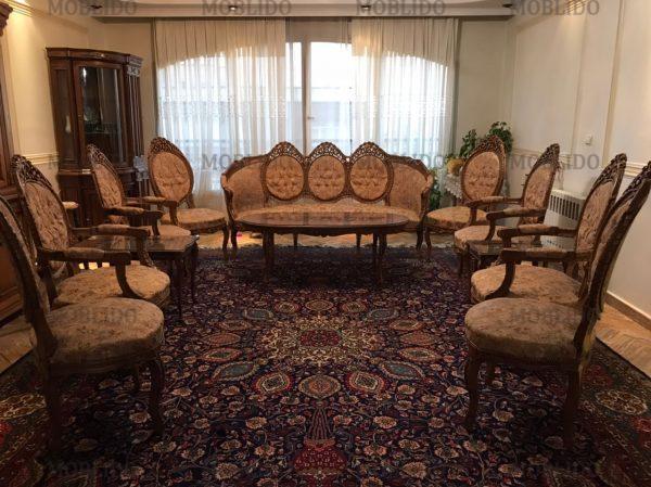مبلمان تمام استیل بدنه چوبی